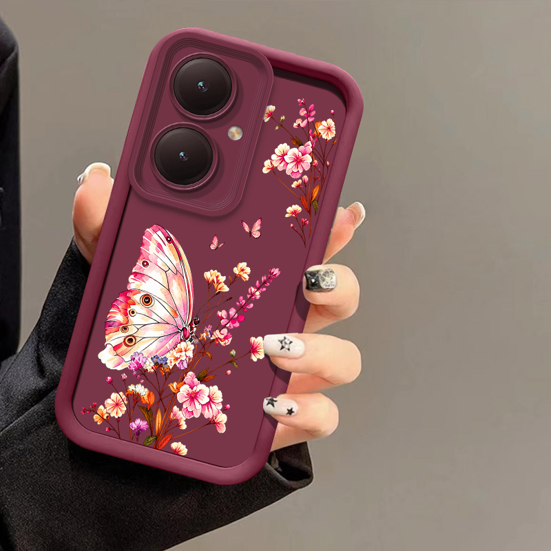 Pink Floral Butterfly Pattern  - Vivo Y28 review and price