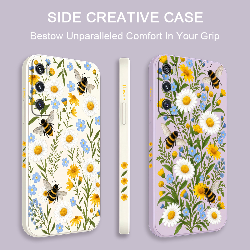 Cute Bee Floral Pattern Case F - Vivo V40 review and price